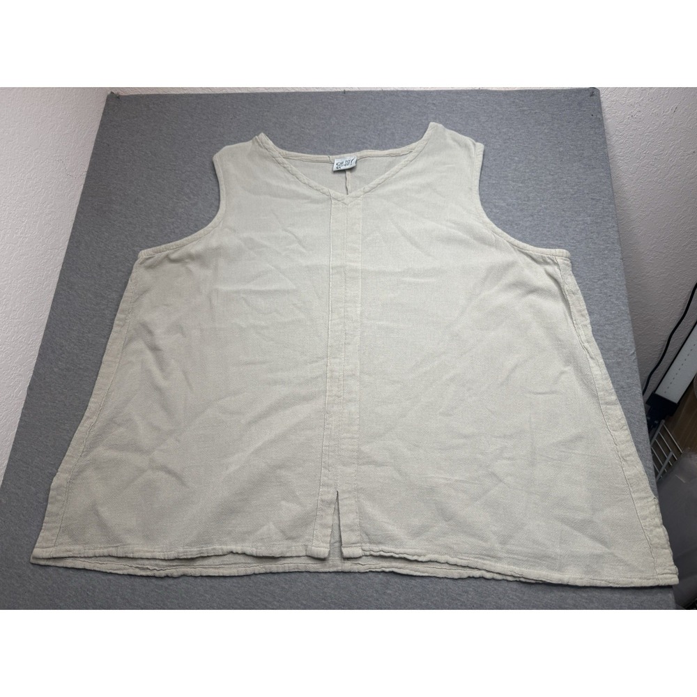 Oh My Gauze! Women's Top Tank 100% Cotton Sleeveless Minimalist Beige 3